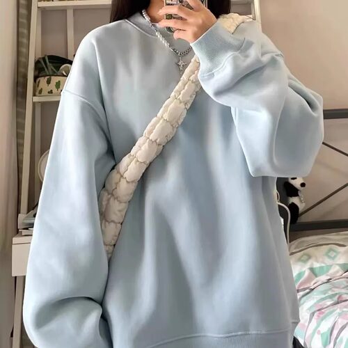 美式潮牌hiphop圆领无帽卫衣