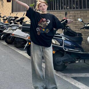 100%纯棉欧货高街潮牌超级玛丽短袖t恤女2025新款设计感小众体恤