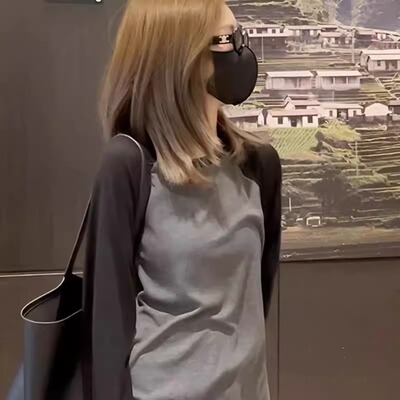 棉质长袖t恤女早秋季2024新款