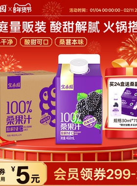 宝桑园NFC桑葚汁纯桑果汁药食同源24瓶聚会囤货送礼