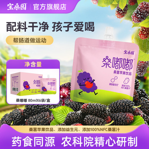 宝桑园桑葚苹果桑嘟嘟果汁益生元饮品儿童饮料零食农科院