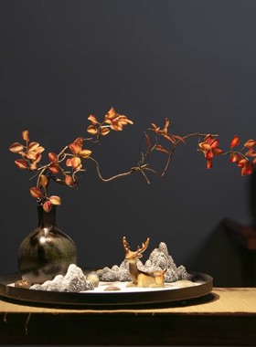 新中式古典花瓶微景观禅意桌面摆件客厅玄关茶室电视柜家居装饰品