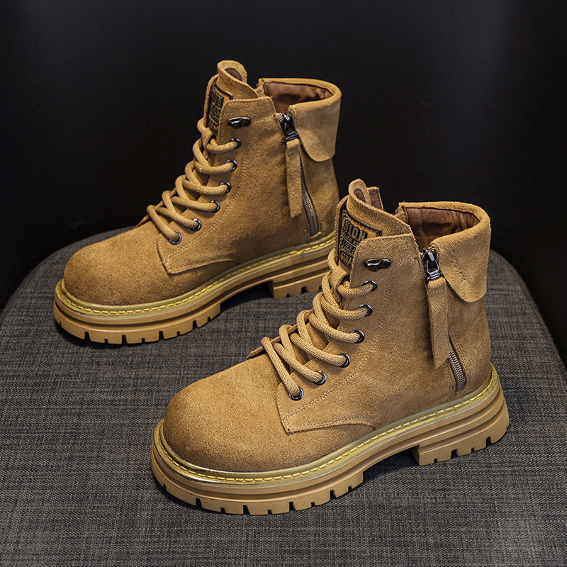 2026年磨砂皮真皮马丁靴女复古机车欧美短筒工装靴英伦风百搭女靴