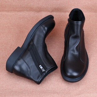 头层牛皮真皮舒适透气马丁靴男皮靴中帮百搭高帮休闲鞋潮男鞋
