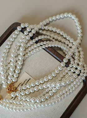 法式珍珠项链女磁吸扣锁骨链女轻奢小众颈链2025新款爆款高级感