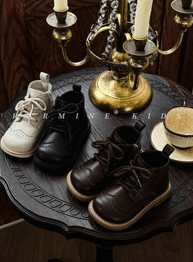 真皮英国NUBE童鞋女童马丁靴新款秋冬季小童男宝宝英伦复古皮靴子