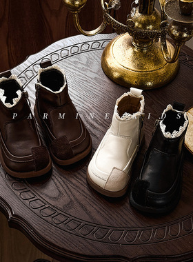 真皮英国NUBEKIDS童鞋女童靴子加绒冬季新款女宝宝马丁公主小皮靴