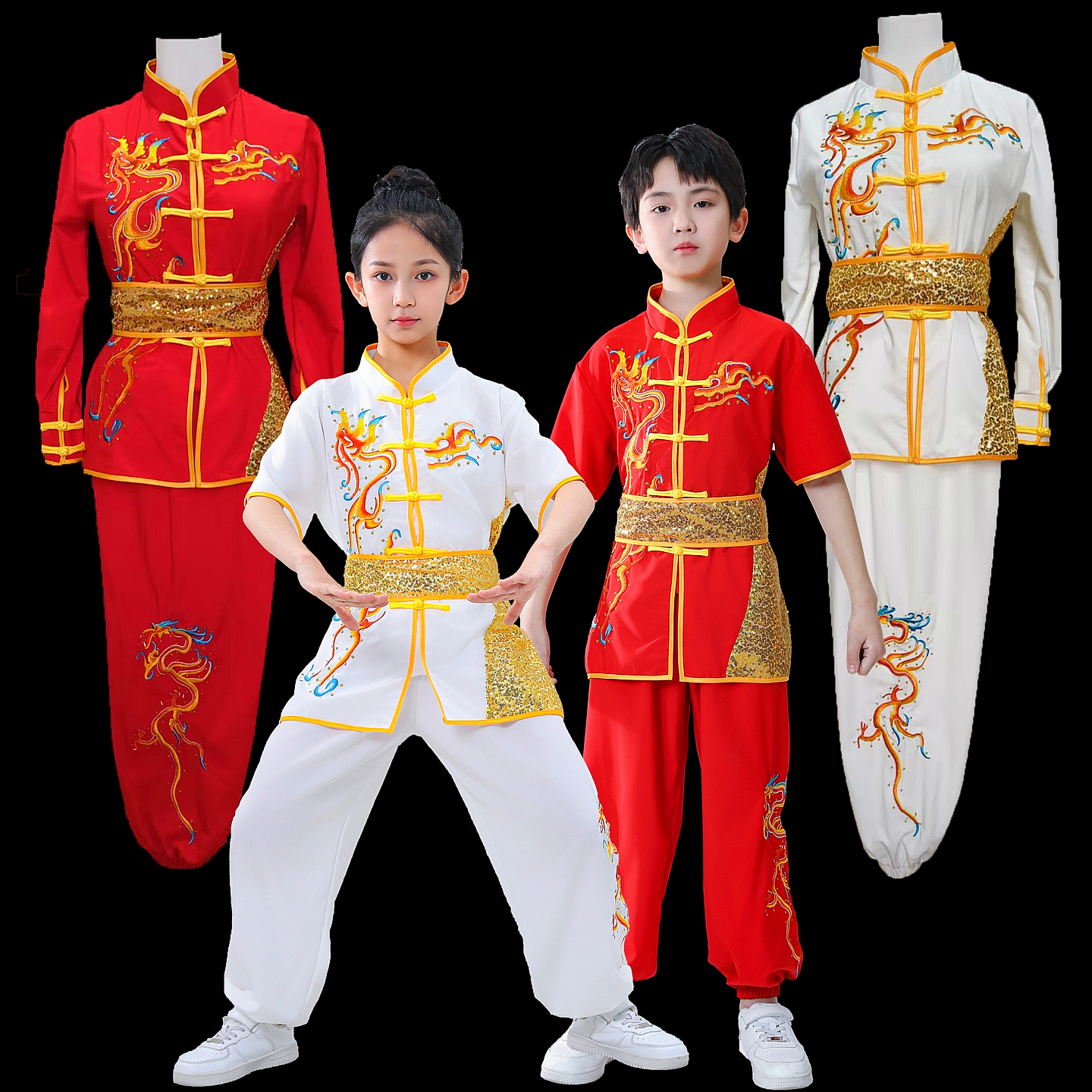 儿童武术表演服八段锦练功比赛服