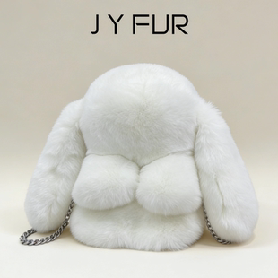 叛逆千金风甜酷原创设计真獭兔毛兔兔双肩包单肩斜挎包女可爱兔包