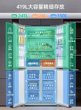 MeiLing/美菱 420WP9CX/412WP9CX/419变频风冷无霜四门冰箱大容量