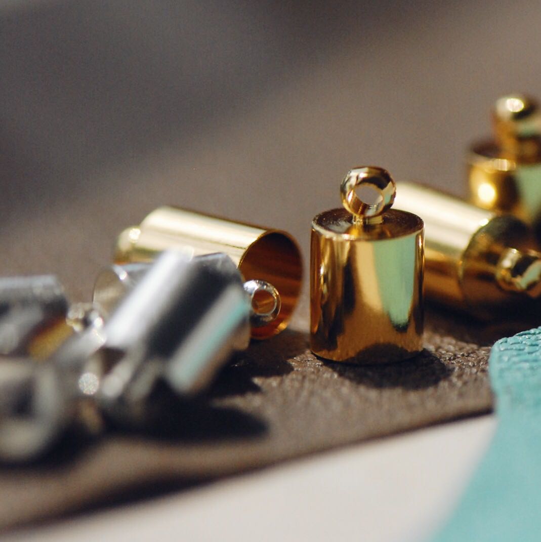 diy银色手工饰品皮绳