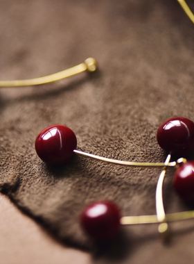 【DSz】日本贵和kiwa同款纯铜樱桃挂件小可爱单品diy手工饰品配件