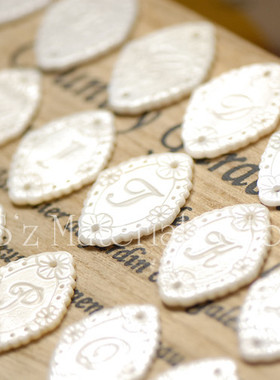 【DSz】独家贝壳英文蕾丝字母牌挂件名牌吊坠diy手工饰品配件