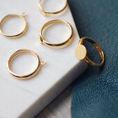 保色电金纯铜戒指粘贴台吊孔多款 DSz 可选diy手工饰品戒指配