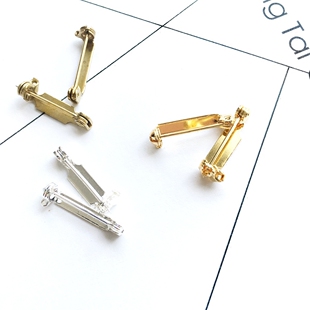 金色银色黄铜纯铜粘贴安全别针胸针 diy手工饰品配件A20 DSz