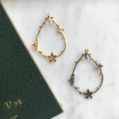 厚金电镀纯铜水滴形花环上下吊孔圣诞元 素 DSz 古铜