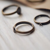 可选diy手工戒指配件 焊吊孔粘贴台多款 DSz 古铜色纯铜开口戒