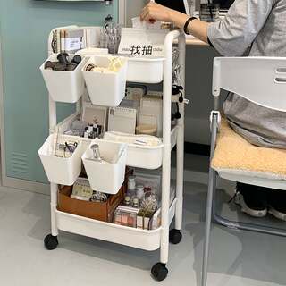 宿舍小推车置物架零食架子收纳可移动推车落地家用储物柜学生床头