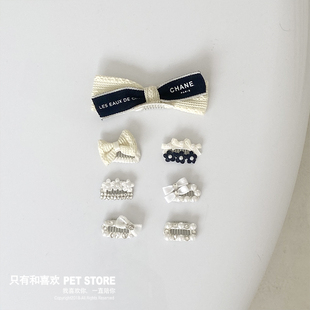 手工迷你碎发宠物bb夹蝴蝶结发夹饰品猫咪头饰约克夏马尔济斯比熊