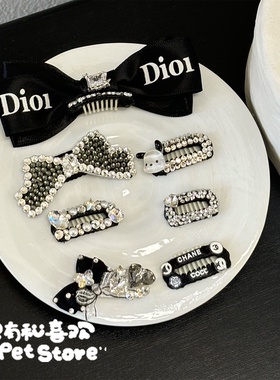 迷你碎发宠物立体bb夹蝴蝶结发夹饰品猫咪头饰约克夏马尔济斯比熊