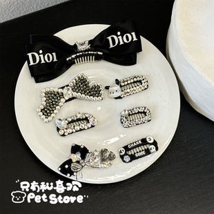 迷你碎发宠物立体bb夹蝴蝶结发夹饰品猫咪头饰约克夏马尔济斯比熊