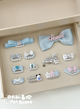 碎发宠物bb夹蝴蝶结发夹头饰约克夏马尔济斯比熊泰迪可爱狗狗发卡