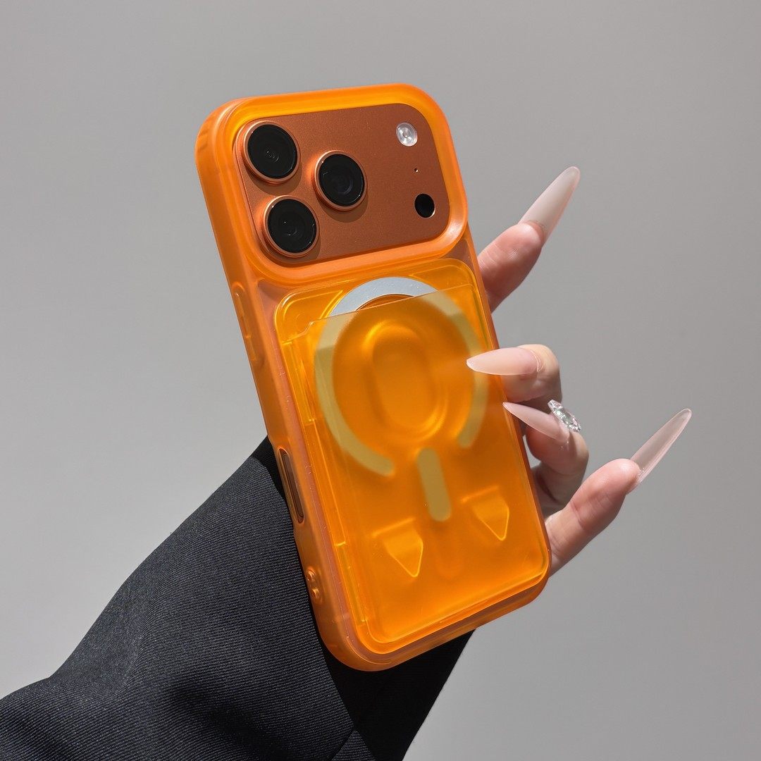 【磁吸可拆卸卡包】适用苹果17promax手机壳iPhone16磨砂防指纹15插卡14高级13男12女AIR新款透明防摔保护套