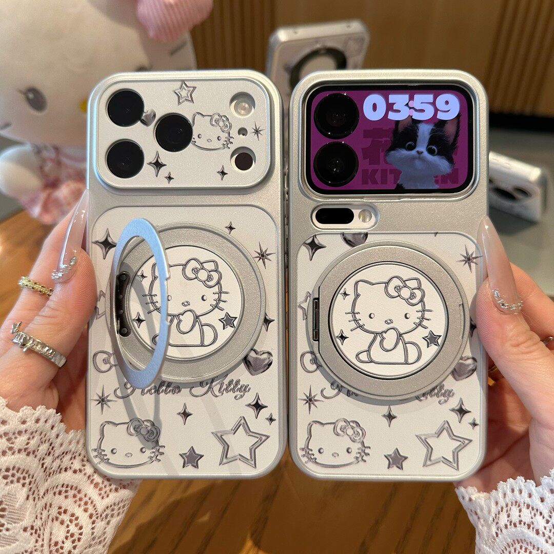 线条kitty猫秒变17适用苹果17promax手机壳iphone16大视窗13红米k90/70小米17荣耀500保护套14华为mate80/70