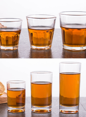 KTV酒吧啤酒杯钢化玻璃杯子 玻璃八角杯白酒杯圆杯烈酒杯水杯