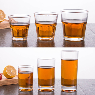 KTV酒吧啤酒杯钢化玻璃杯子 玻璃八角杯白酒杯圆杯烈酒杯水杯