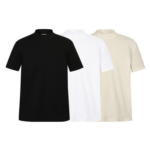 GTLA线上商店GATL韩版小鼠与猫宽松弹力打底衫小半高领短袖T恤潮