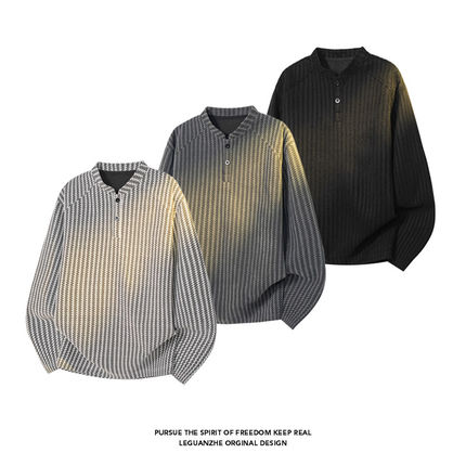 GTLA线上店铺叁佰TTBRO新品田尼克工作室情侣大码鱼骨纹长袖T恤