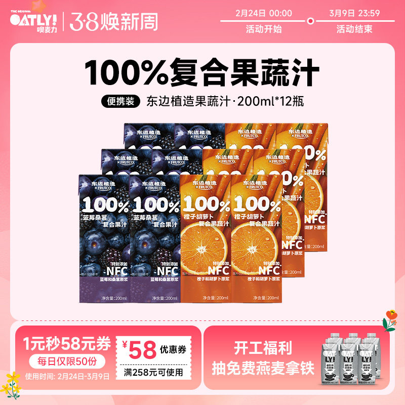 东边植造NFC*浓缩果汁橙汁桑葚蓝莓胡萝卜复合果蔬汁 5月26日到期