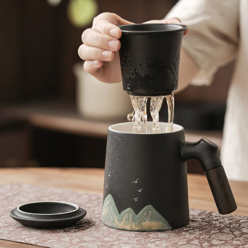 千里江山中国风茶杯茶具礼品定制