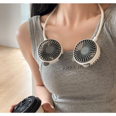 德国夏季挂脖小风扇懒人便携式随身儿童头戴式挂脖子usb充电风扇