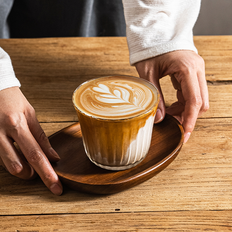 手工脏咖啡杯澳白阔口拉花拿铁杯
