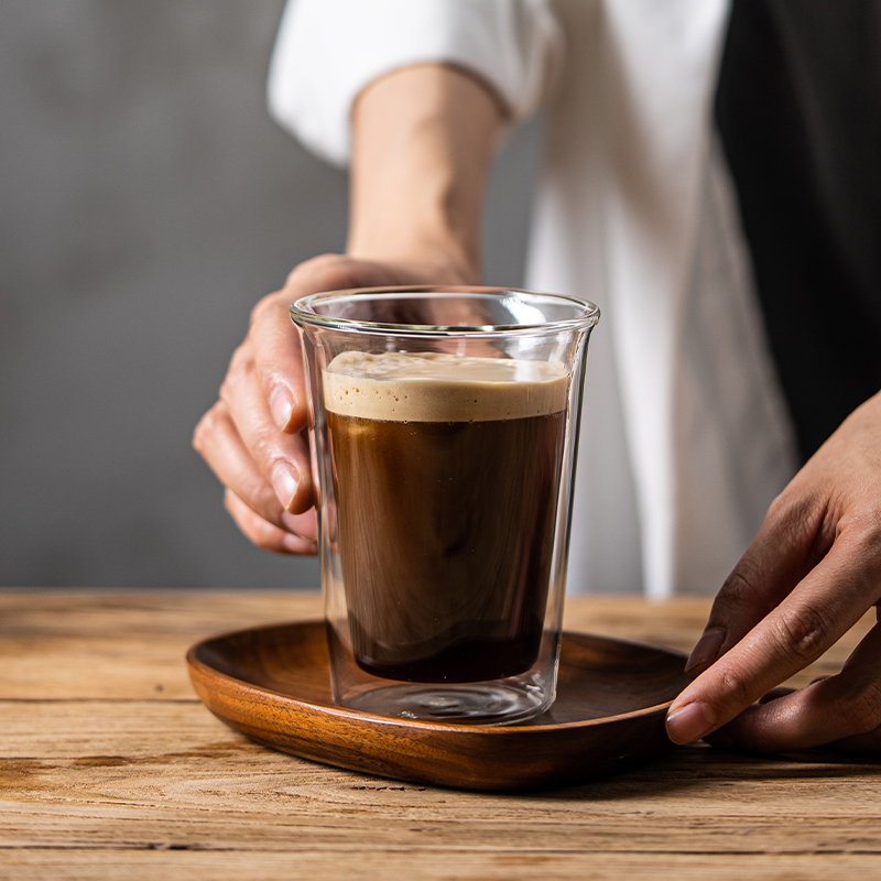 巢牧双层玻璃杯美式咖啡杯