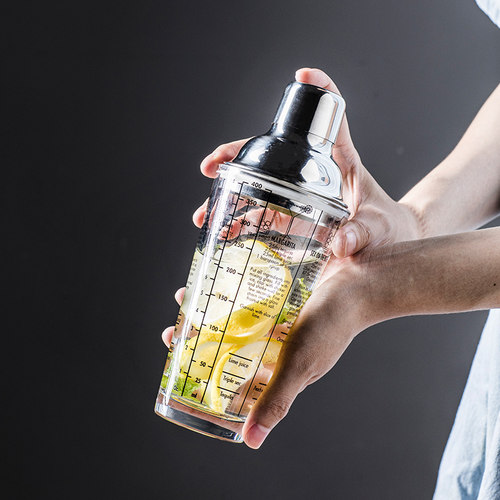 玻璃雪克杯调酒器套装奶茶手摇杯