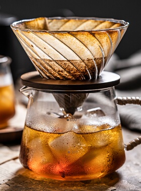 玻璃咖啡共享壶与规模V60滤杯滤纸挂耳咖啡手冲泡壶高端家庭套装