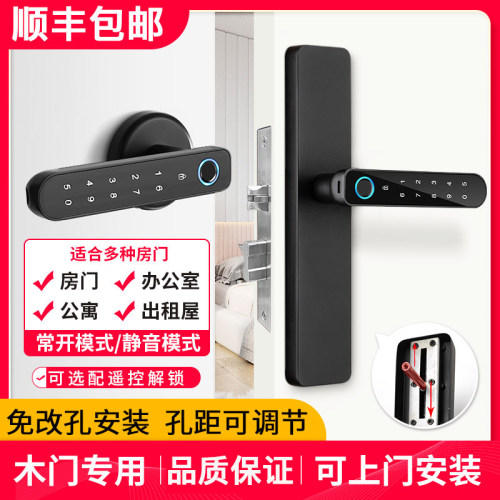 深丽安免改孔室内指纹锁木门