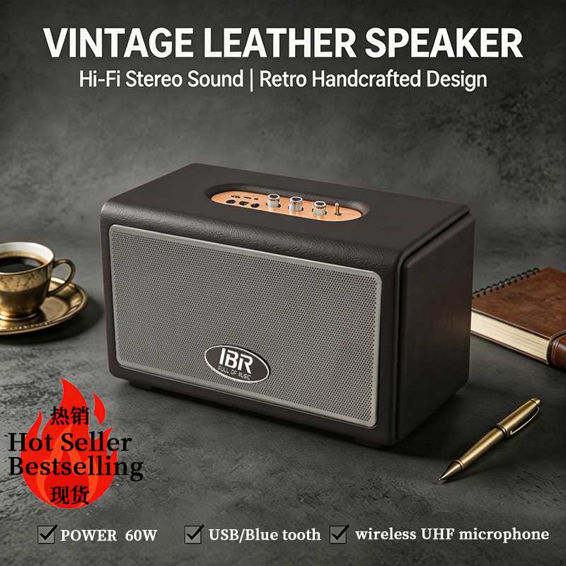 大功率HiFi高音质复古蓝牙音箱TWS家用带麦克风唱歌音响工厂