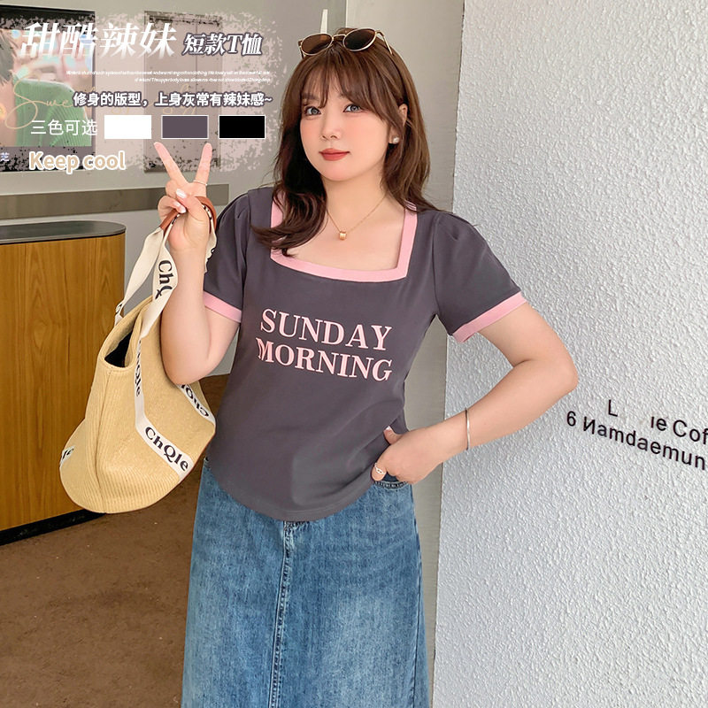 金影奇大橘子豆腐小姐妃儿红杨天真大码女装旗舰星期衣t恤女胖mm