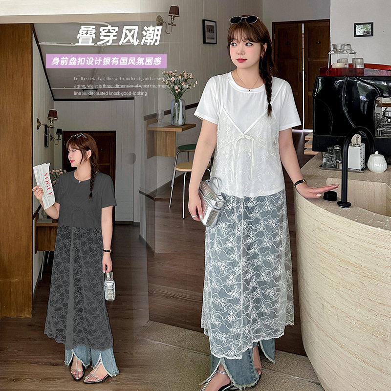 金影奇大橘子豆腐小姐妃儿红杨天真大码女装旗舰胖美眉t恤女胖mm