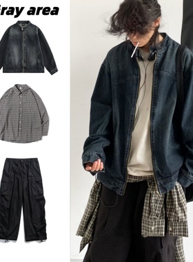 三件装/单件春秋季日系复古水洗牛仔夹克男女宽松休闲工装外套 潮