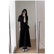 高个子女初夏季170法式超长裙及到脚踝175宽松大码显瘦小众连衣裙