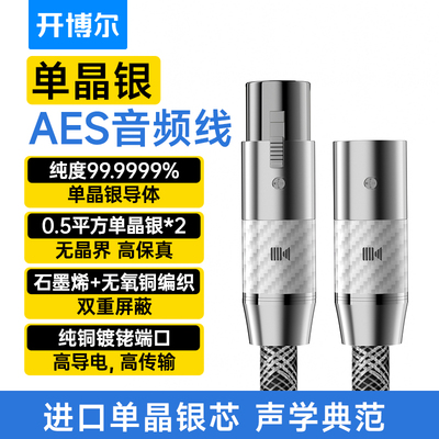 开博尔6N单晶银AES数字音频线