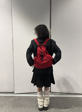 2025新款Girlsfood原创设计三口袋大容量双肩包