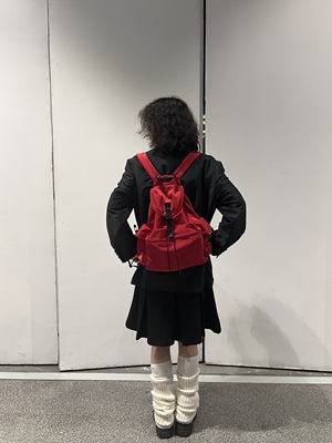 2025新款Girlsfood原创设计三口袋大容量双肩包