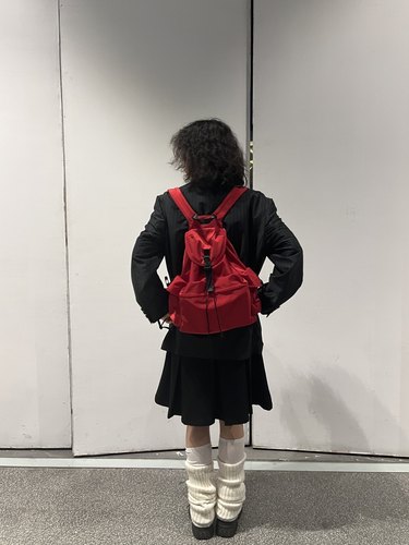 2025新款Girlsfood原创设计三口袋大容量双肩包