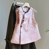 减龄夹棉马甲2026春季 新款 国风提花时尚 设计感新中式 修身 贵气上衣